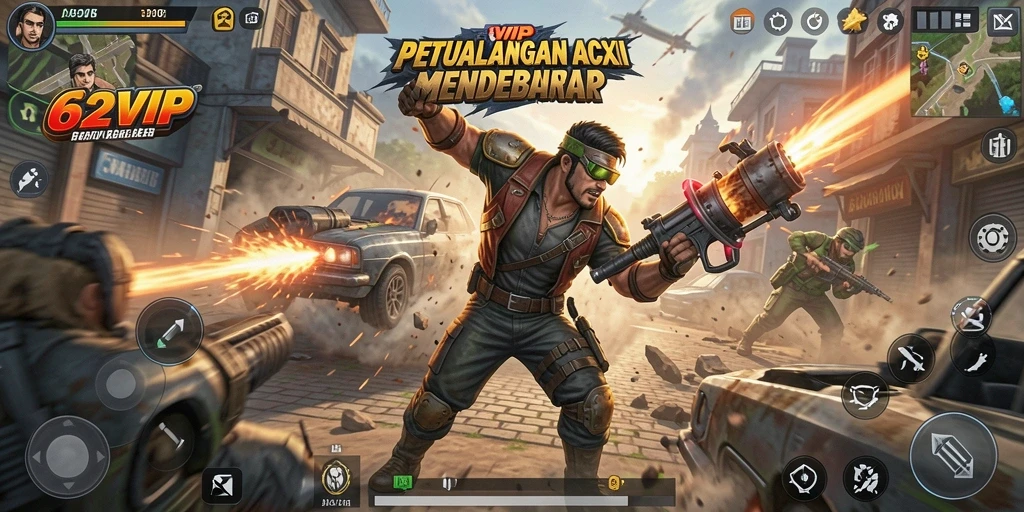 Tampilan gameplay 62VIP dengan aksi seru dan grafis menawan.
