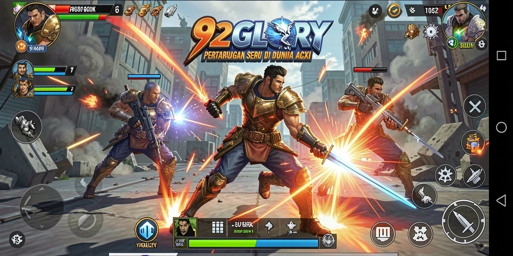 Tampilan mendebarkan gameplay <strong>92GLORY</strong> dengan aksi pertarungan seru.