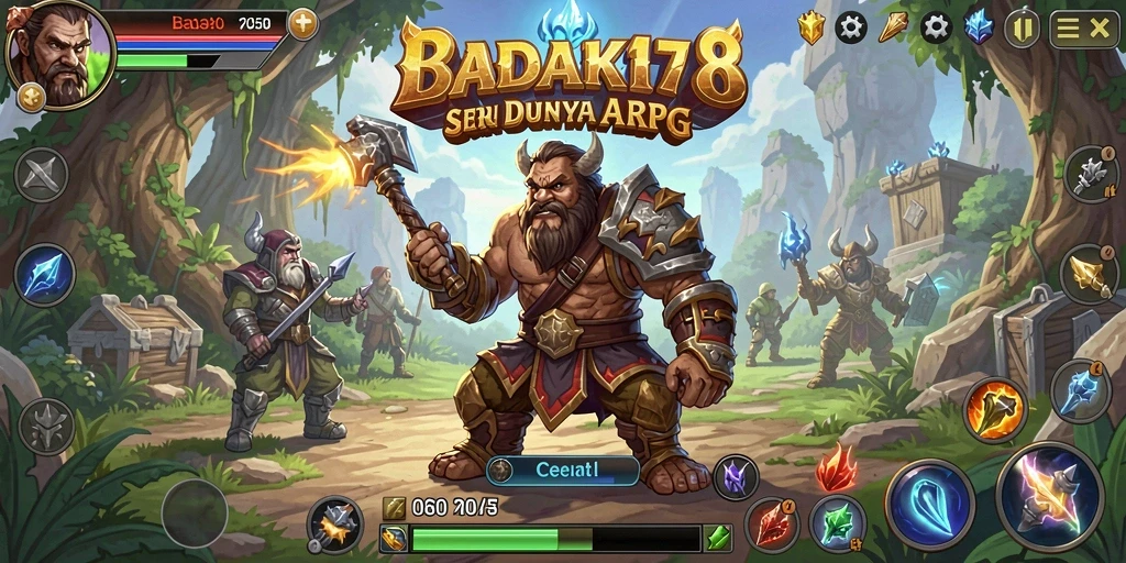 Tampilan gameplay yang mendebarkan dalam BADAK178 ARPG.