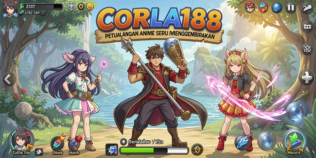 Tangkapan layar gameplay CORLA188 yang menampilkan karakter Anime yang menawan.