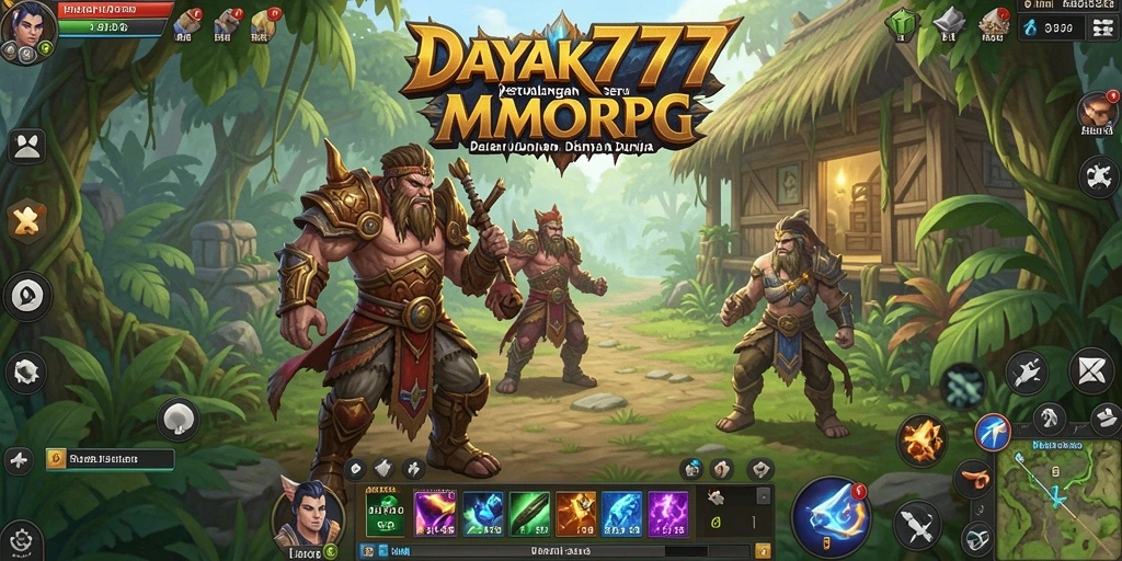 Tangkapan layar utama DAYAK777 menampilkan aksi pertempuran intens di dalam game MMORPG.