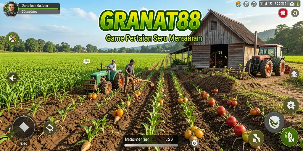 Tampilan gameplay GRANAT88 dengan aktivitas bertani yang mengasyikkan.