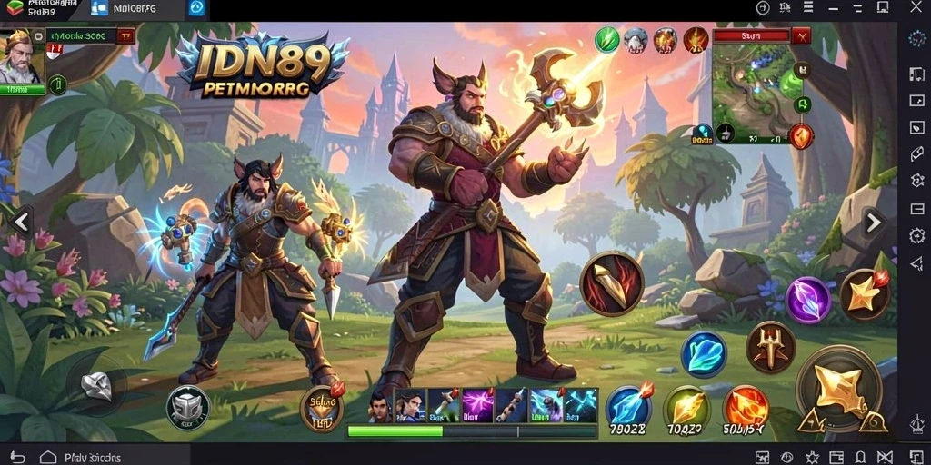 Tangkapan layar dari gameplay mendebarkan di IDN89, dunia MMORPG yang luas.