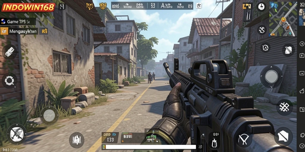 Tampilan gameplay seru dari INDOWIN168 dalam pertempuran TPS.