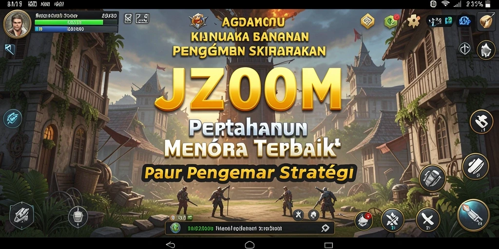 Gameplay J200M dengan strategi menara seru dan menantang.