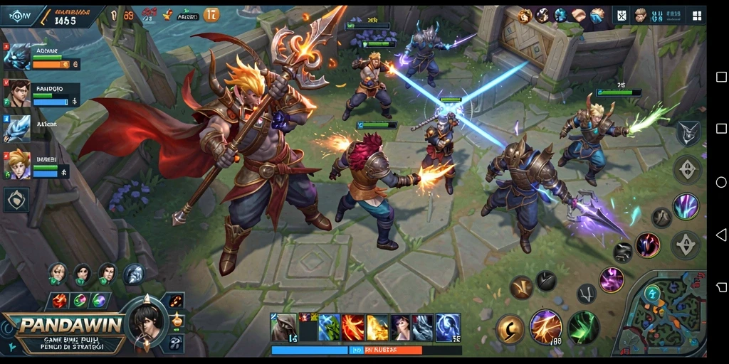 Gameplay seru dalam pertarungan MOBA dengan karakter unik.