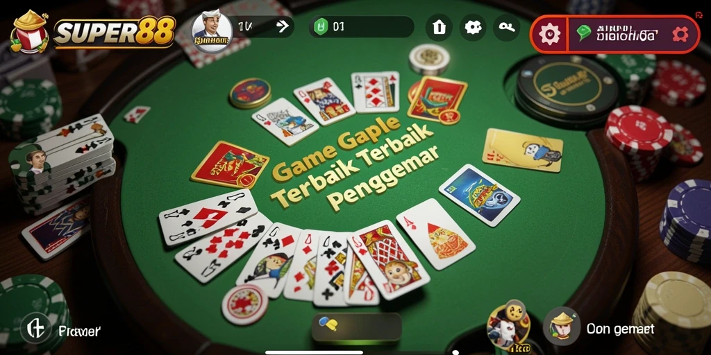Tampilan gameplay Gaple yang seru dan penuh strategi.