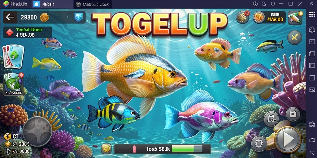 Screenshot gameplay TOGELUP menampilkan aksi menembak ikan yang seru.