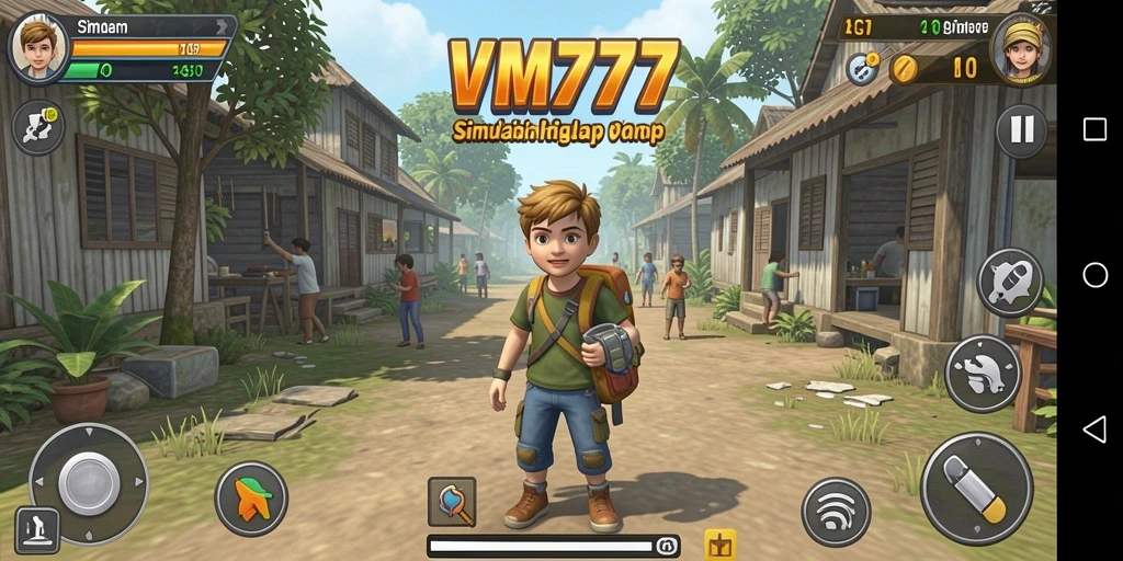 Screenshot utama VM777 menampilkan gameplay simulasi yang menarik dan interaktif.